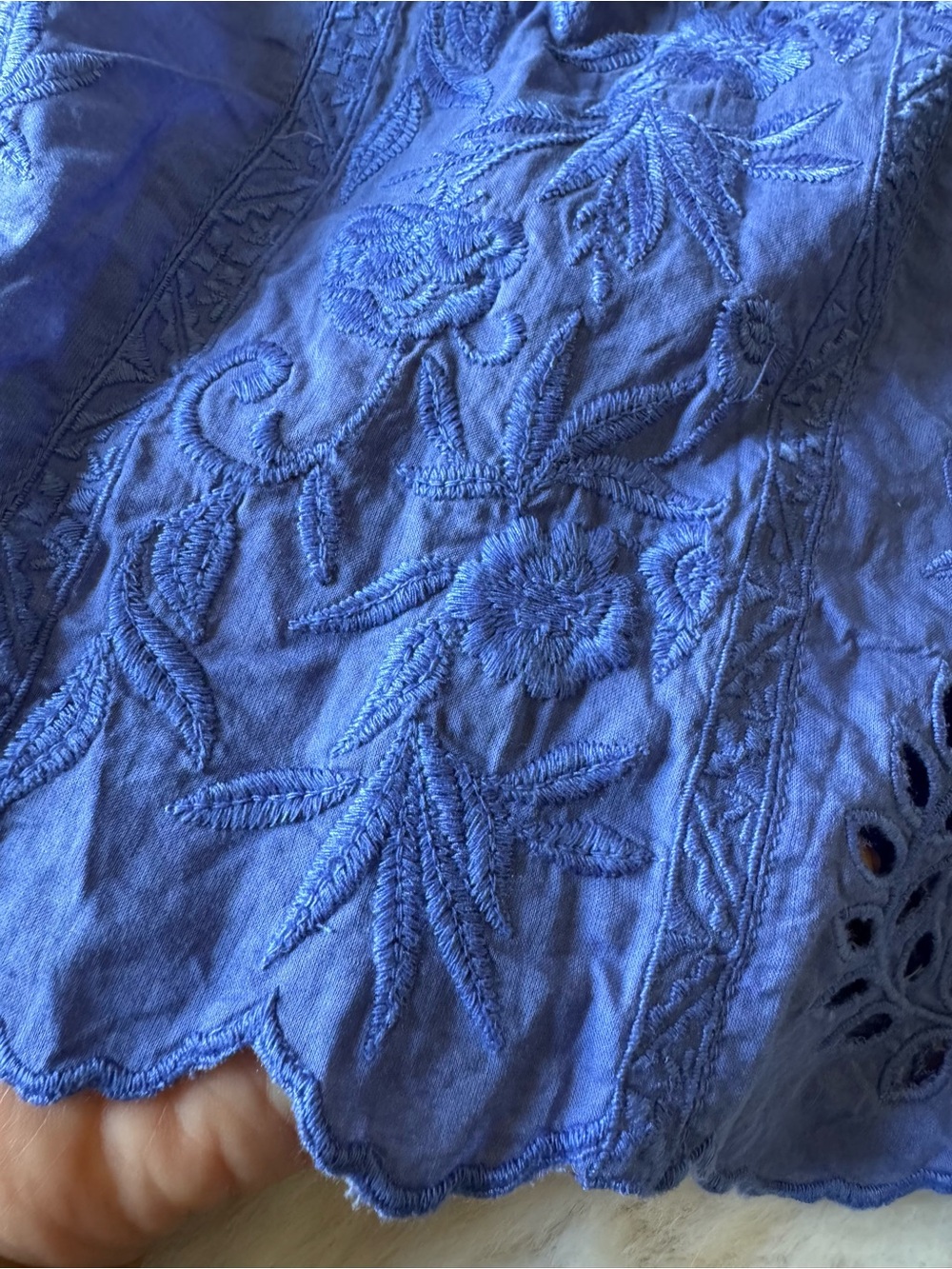Soft Surroundings Periwinkle V-Neck Eyelet Tank - Picture 7 of 10